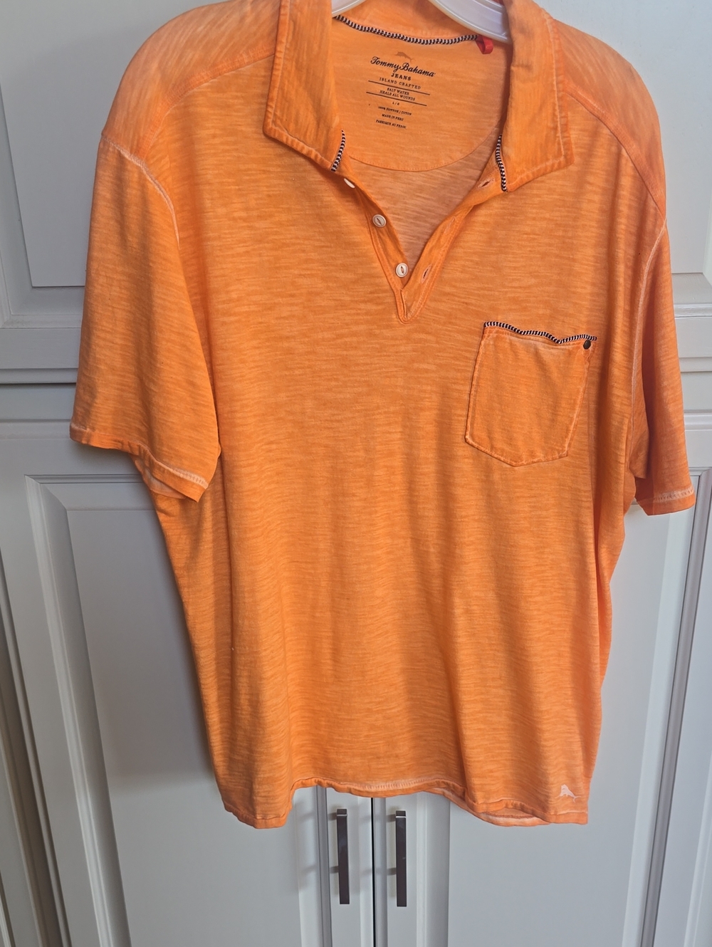 Tommy Bahama Orange Short-Sleeve Polo with Chest Pocket